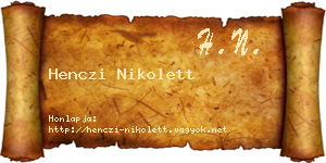 Henczi Nikolett névjegykártya